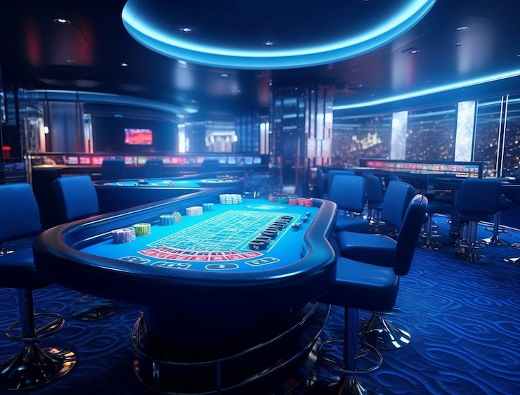 Studio live-dealer cabe 4d dengan dealer profesional di meja Blackjack
